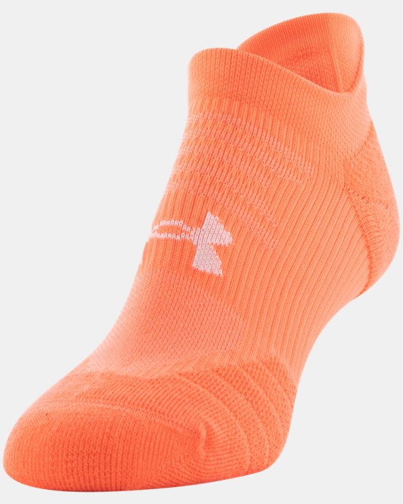 Women's UA Play Up No Show Tab Socks 3-Pack, Orange, pdpMainDesktop image number 2